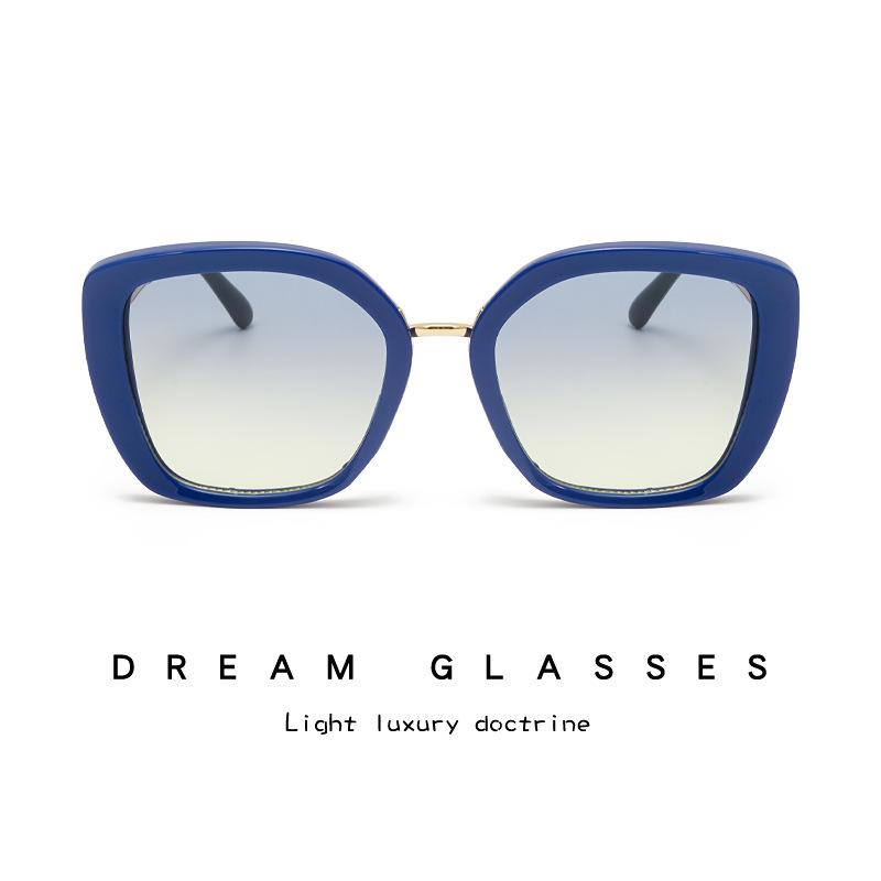 サングラス レディース 猫目型 メタルフレーム UV400 紫外線カット 遮光 茶色 黒 ブラック グレー 灰色 ピンク系 ブルー 青