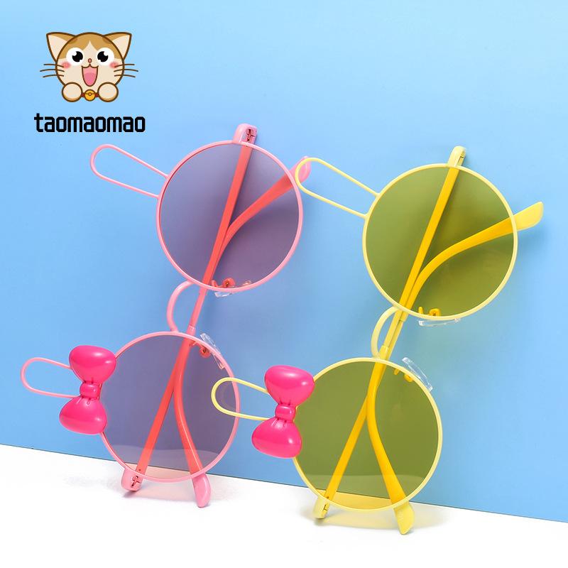 サングラス キッズ 子供用 かわいい ウサギ メタルフレーム UV400 偏光レンズ ピンク系