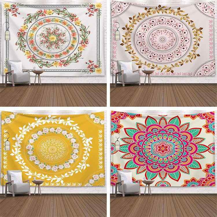 タペストリー ボヘミアン柄 ポリエステル製 壁掛け ビーチタオル 幾何学模様 エスニック風 リビング 寝..