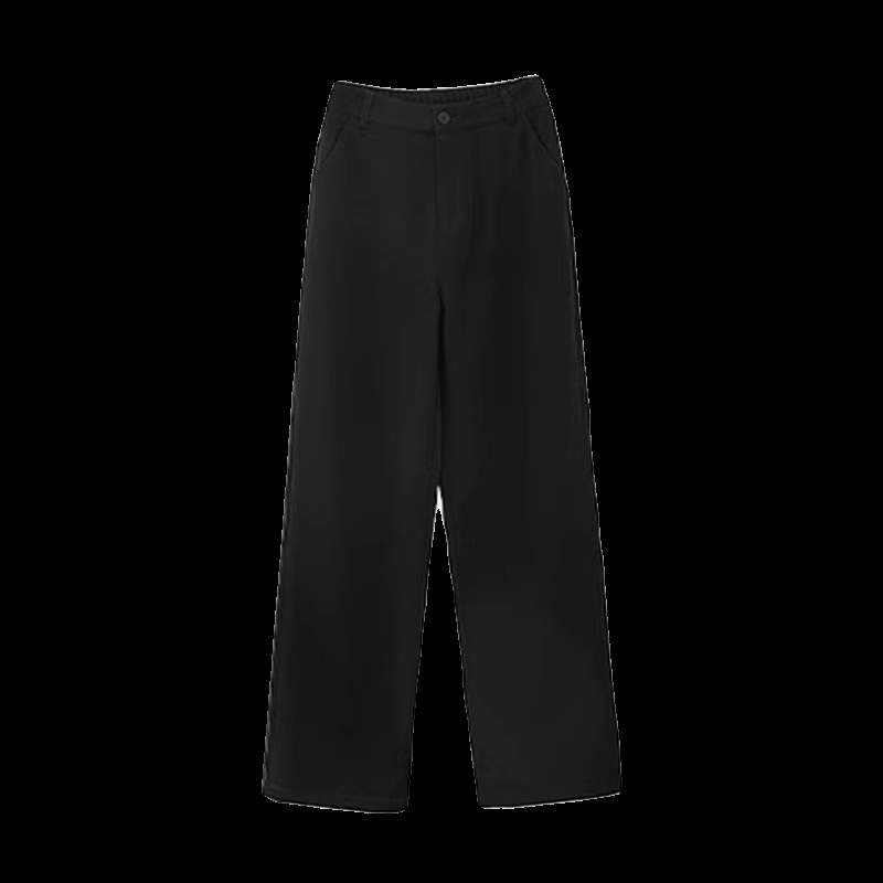 Long Pants - パンツ レディース 春秋冬 センタープレス ワイドレッグパンツ ハイウエスト 着痩せ スラックス 黒 カジュアル ゆったり 美脚