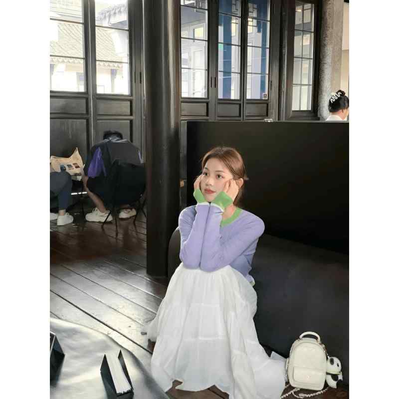 ニット レディース 春秋冬 トップス プルオーバー 長袖 あったか カットソー 配色 防寒 セーター 伸縮性 チクチクしない おしゃれ かわいい 通勤