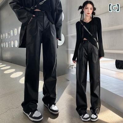 パンツ レディース 秋冬 PUレザー ワイド ...の紹介画像3