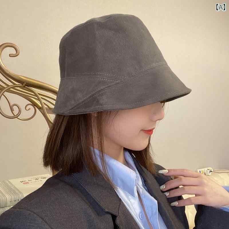 帽子 漁夫帽 女性用 韓国風 水桶帽 顔隠し 復古 かわいい 綿素材 切り替えデザイン...