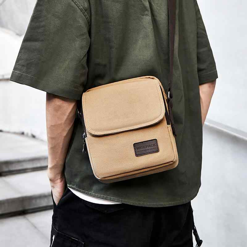 ショルダーバッグ メンズ 男性用 帆布 鞄 ミニ 肩掛け 斜めがけ カジュアル 普段使い 通勤 旅行 ブラック グレー カーキ グリーン