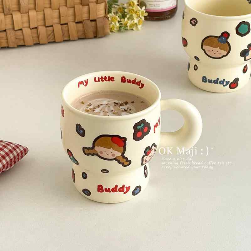 マグカップ ペア かわいい カップル コップ 陶器 デザイン キャラクター 高温貼花
