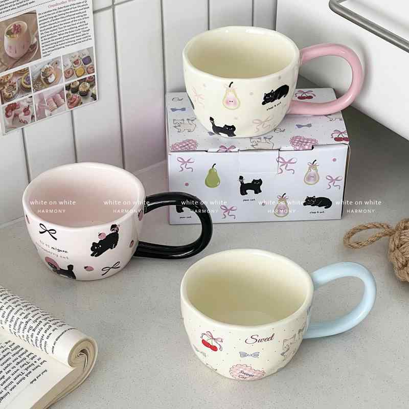 マグカップかわいい猫柄ミルクコーヒ...