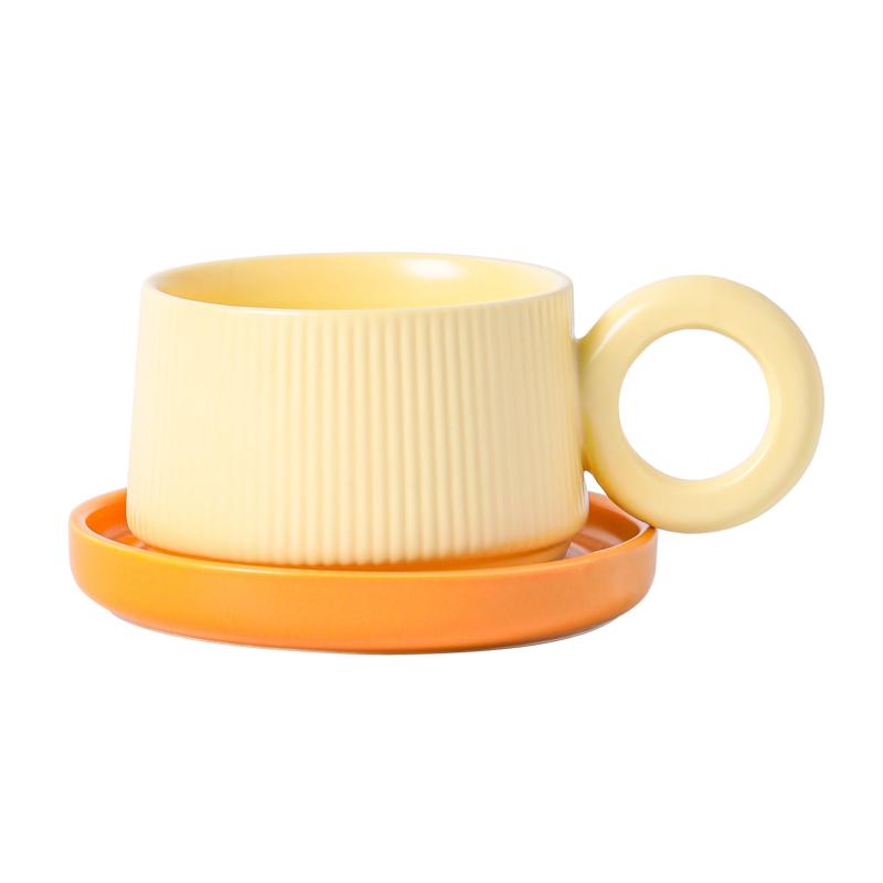 マグカップ 韓国風 マカロンカラー 陶器 コーヒーカップ ティーカップ デザートカップ パステルカラー かわいい ポップ 200ml