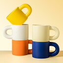 マグカップ かわいい 大容量 コーヒーカップ ペア レディース メンズ 北欧風 陶器 クラインブルー オレンジ アイボリー マット 熊 パンダ 誕生日 クリスマ...