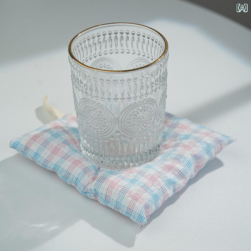 コースター 韓国風 格子柄 コットン ポリエステル混紡 かわいい 写真撮影用 背景装飾 摆件