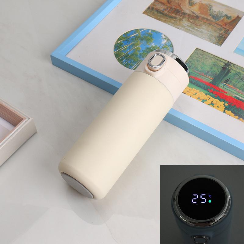 保温水筒 スマート 水筒 ステンレス 魔法瓶 携帯用 カップ かわいい おしゃれ 温感表示 直飲み