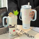 水筒 レディース メンズ オフィス ポータブル 車載 ストロー カップ 保温 保冷 700ml 通勤 通学 アウトドア かわいい アニマル ステンレス