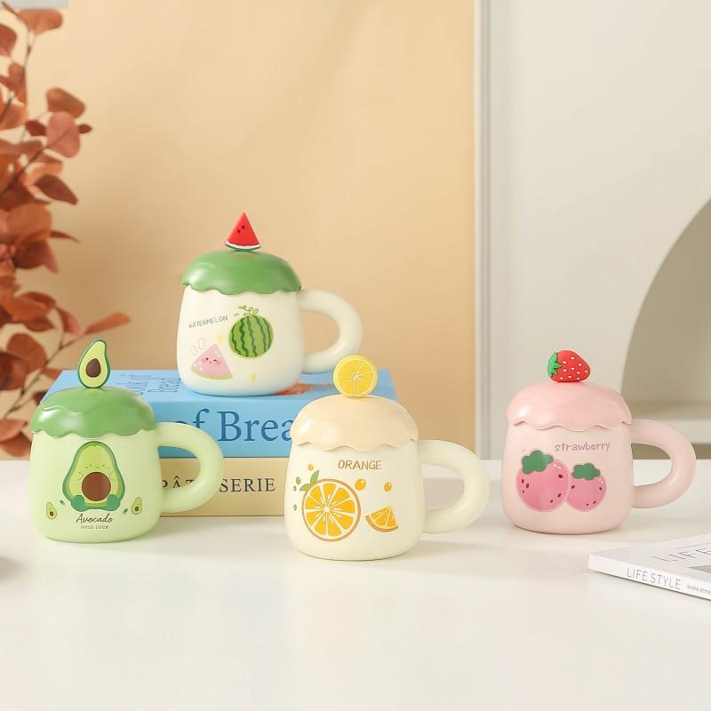 マグカップ かわいい セラミック アボカド スイカ オレンジ イチゴ 中国風