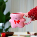 マグカップ かわいい レディース 手描き 釉下彩 ジンジャーブレッドマン ピンク ブラウン系 ペア