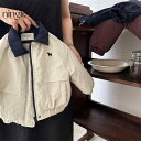 子供服 アウター キッズ 男女兼用 秋冬 ブルゾン ジャンパー 男の子 女の子 小犬柄 野球風 カジュアルスタイル 綿100% 90 100 110 120 1...