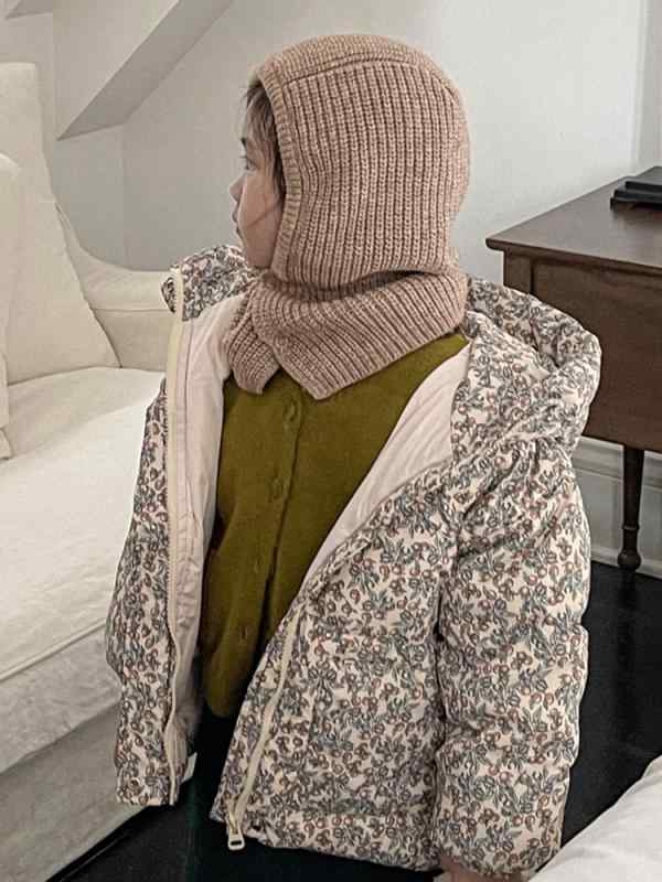 子供用ダウンジャケット ガールズ 花柄 かわいい 防寒 保温 アウター 秋冬 90cm 100cm 110cm 120cm 130cm