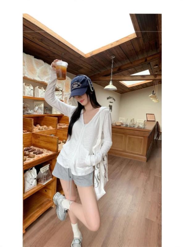 セットアップ レディース 雪花綿 防晒服 フード付き トップス ショートパンツ 2点セット ポリエステル 日韓 カジュアル スタイル 普段使い 部屋着
