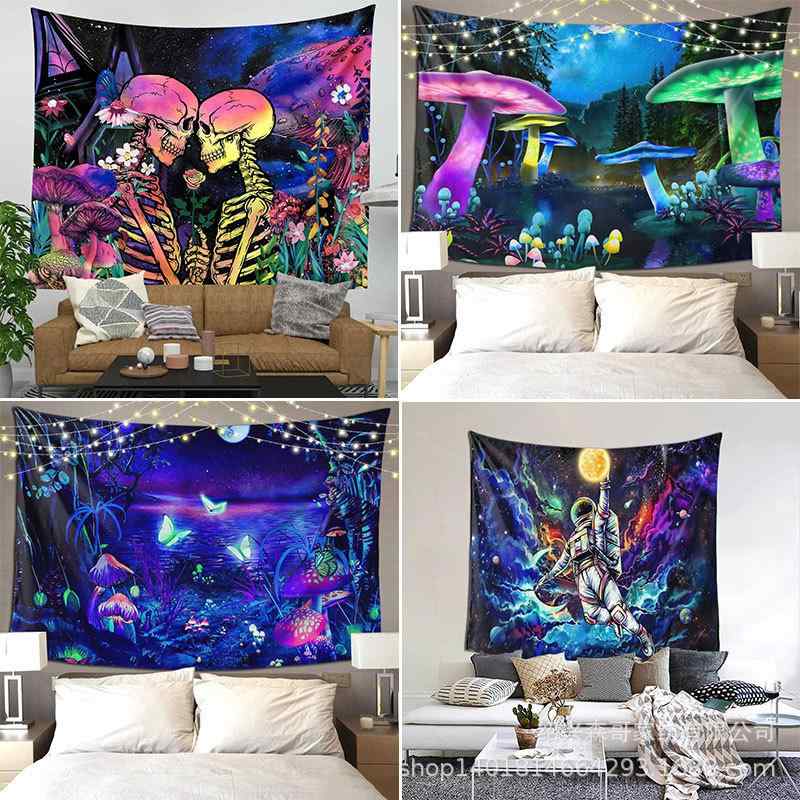 タペストリー 背景布 ポリエステル 繊維 桃皮絨 短毛絨 デジタルプリント モダン シンプル リビング 寝室