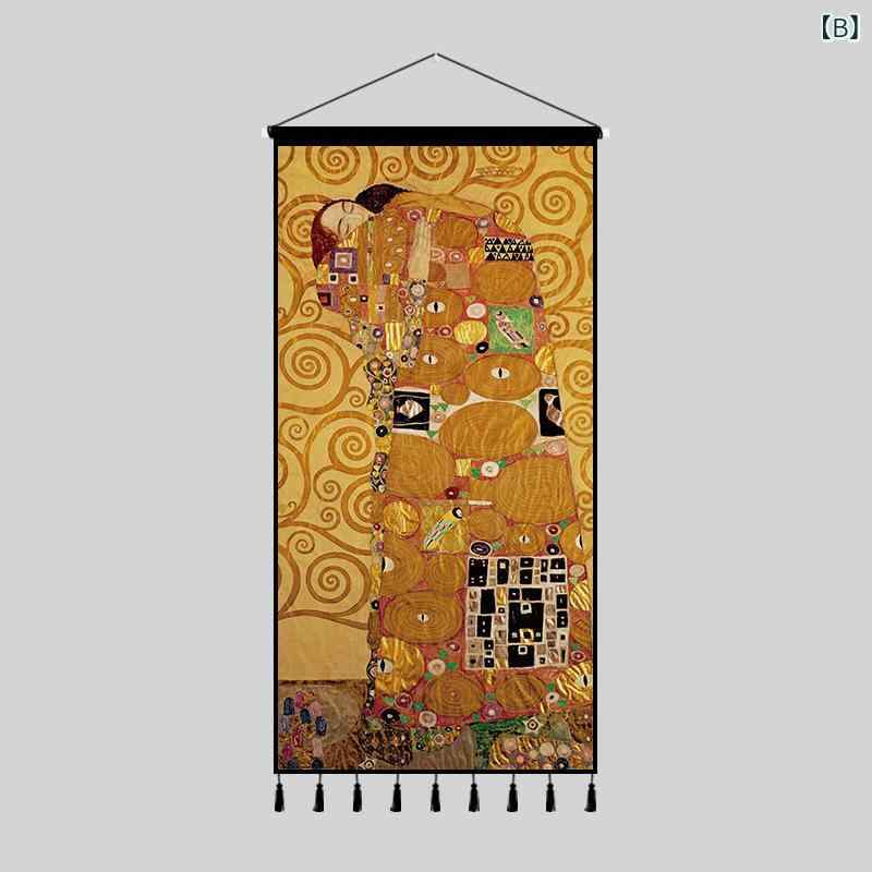 タペストリー 壁掛け インテリア アート 大判 布製 寝室 玄関 廊下 壁飾り 背景布 綿混紡 長方形 白 黄色 赤 紫 緑 [3]