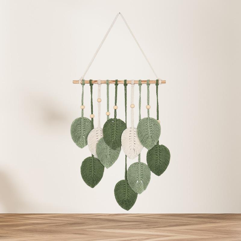 ・素材: 綿、ポリエステル・綿混率: 71～80%・スタイル: 北欧・製法: 手織り・柄: 葉・カラー: 緑・サイズ: 90×40cm、約230g・用途: リビング、寝室、書斎、屋外、レストラン、バルコニー、子供部屋、商業施設