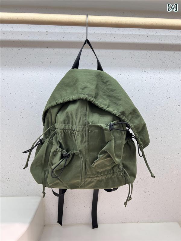 リュック レディース 大容量 韓国風 スクールバッグ 旅行 アウトドア キャンバス 無地 グリーン ホワイト カーキ ブラック グレー