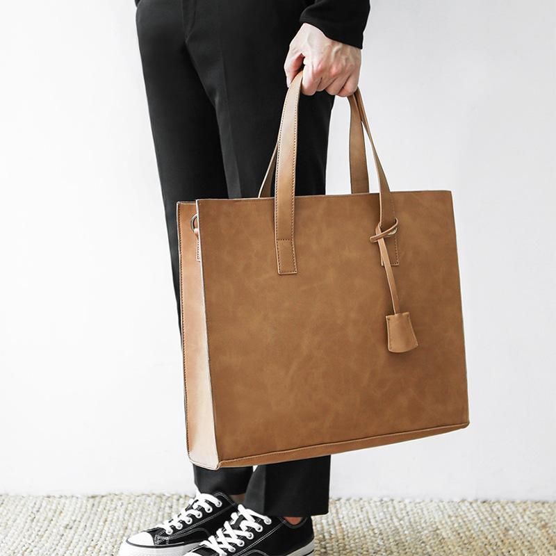 トートバッグ 男性用 PUレザー 2WAY �