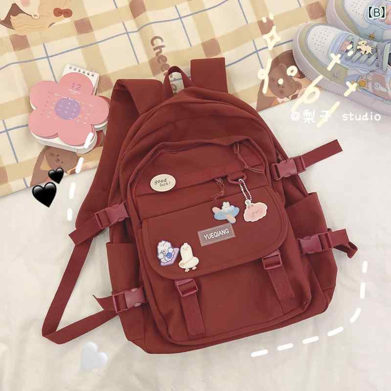 リュック レディース 大学生 高校生 ナイロン 大容量 ショルダーバッグ 2way 黒 ブラック 赤 レッド 青 ブルー 白 オフホワイト 通学 普段使い