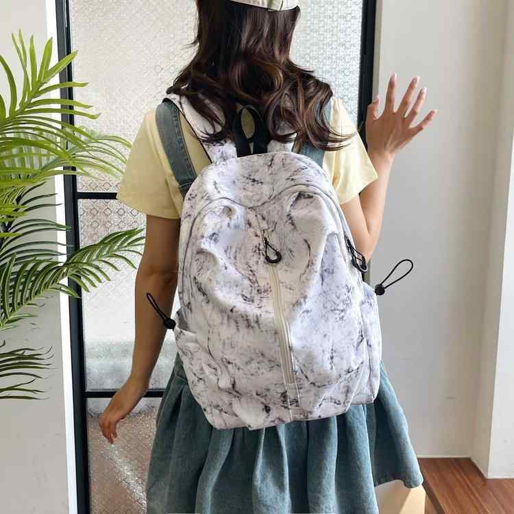 リュックサック メンズ レディース 大学生 高校生 男女兼用 扎染 ストライプ柄 旅行 鞄 バックパック PU 20L以下 深緑色 白色 黒色 赤色 薄緑色
