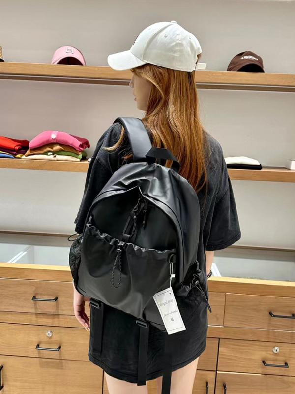Other - リュック レディース 大学生 高校生 PUレザー 複合牛革 36-55L 防水 耐摩耗性 PCバッグ ビジネス 通勤 通学 普段使い オレンジ ブラック グレー アイボリー カーキ