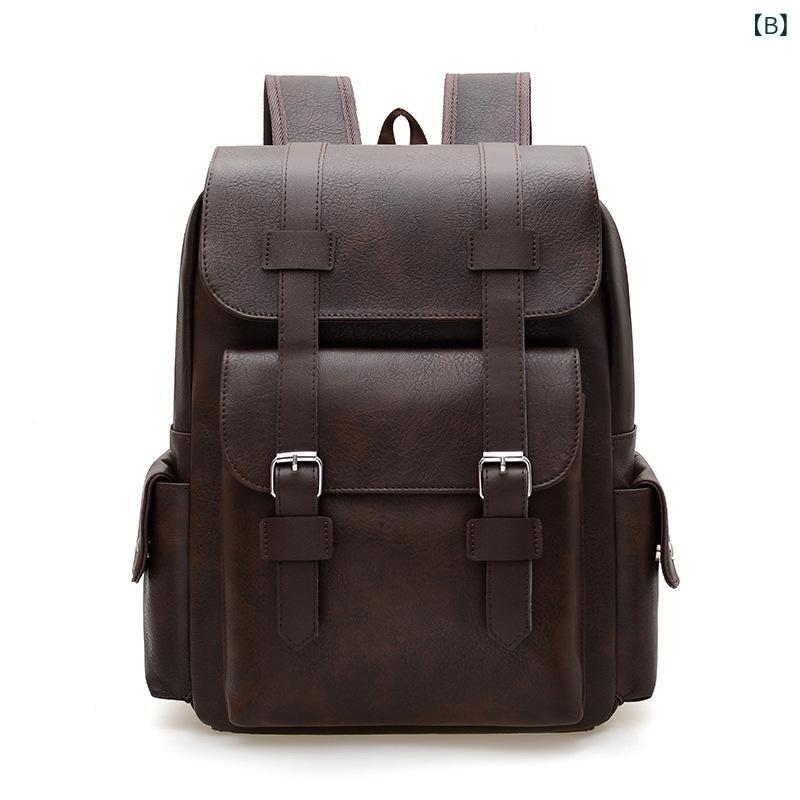 リュックサック メンズ レディース PUレザー 大容量 ビジネス カジュアル 兼用 バックパック 黄茶色 茶色 黒 14インチPC収納 通勤 通学 旅行