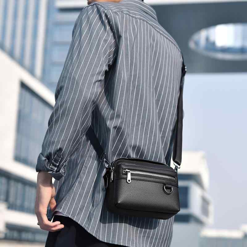 ショルダーバッグ メンズ 男性用 鞄 PUレザー 幾何学模様 耐摩耗性 斜め掛け 黒 ブラック ブラウン 通勤 普段使い