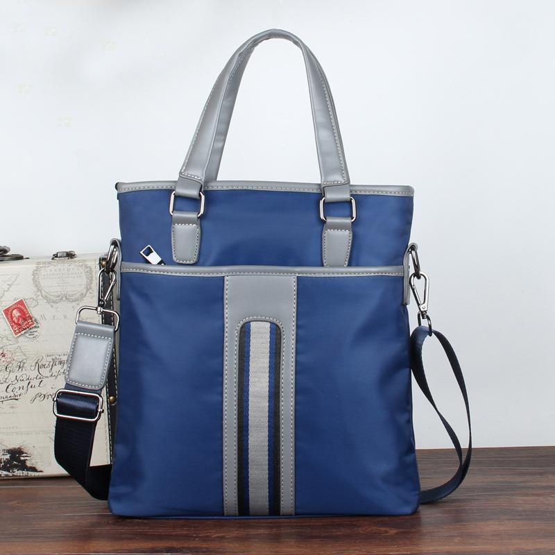 メンズ バッグ 男性用 手提げ 鞄 ハンドバッグ ショルダーバッグ 斜めがけ 防水 撥水 ナイロン 無地 カジュアル ビジネス 通勤 普段使い ブルー ブラック コーヒー