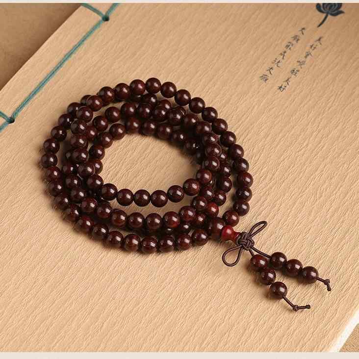 ブレスレット メンズ レディース 小葉紫檀 108珠 念珠 木製 金星 老料 血檀 ウッド 多連 数珠 文玩 男女兼用 アクセサリー 新中式 レトロ
