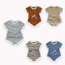 子供用パジャマ 上下セット 半袖Tシャツ ショートパンツ 韓国風 ベビー 男の子 女の子 幼児 薄手 綿 条紋 80 90 100 110 120cm