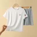 子供用ルームウェア 半袖セットアップ 女児 親子 モダール パジャマ 中大童 ベビー服 ボーダー柄 通気性 薄手 接触冷感