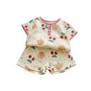 子供用パジャマ 半袖短パン薄手コットンルームウェア 上下セット ベビー 幼児 男女兼用 70 80 90 100 110 春夏 かわいい プリント柄