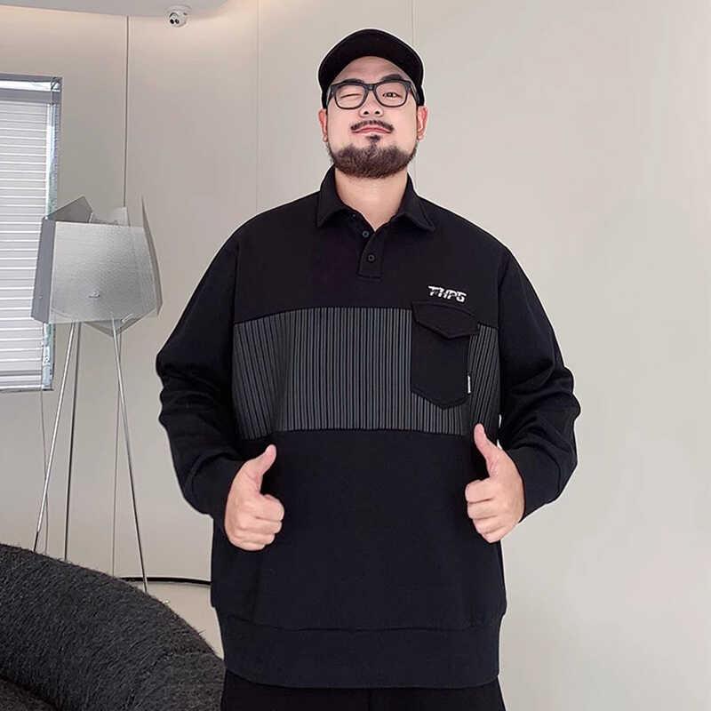 ポロシャツ メンズ 男性用 大きいサイズ ゆったり 長袖 カットソー トップス 襟付き 春秋 カジュアル スポーティー 普段使い ポリエステル ブラック