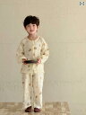 子供用パジャマ 上下セット 春秋 夏 薄手 長袖 コットン100% 男女兼用 韓国風 かわいい 小熊 うさぎ 花柄 チェック柄 吸湿速乾 100 110 120...
