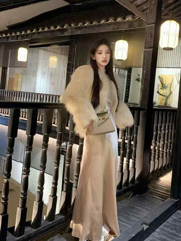 ワンピース レディース 秋冬 セットアップ 2点セット 酢酸 ポリエステル 長袖 ロング丈 エレガント 上..