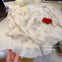 子供用パジャマ 春夏 長袖コットン 上下セット 女の子 ベビー 花柄 レース 前開き 伸縮性 吸湿性 通気性 寝巻き 部屋着 ルームウェア