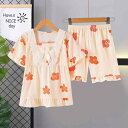 子供用パジャマ ガールズ 夏 薄手 かわいい 花柄 レース プリンセス ベビー 中大キッズ 半袖 ルームウェア 上下セット 再生繊維 吸湿速乾