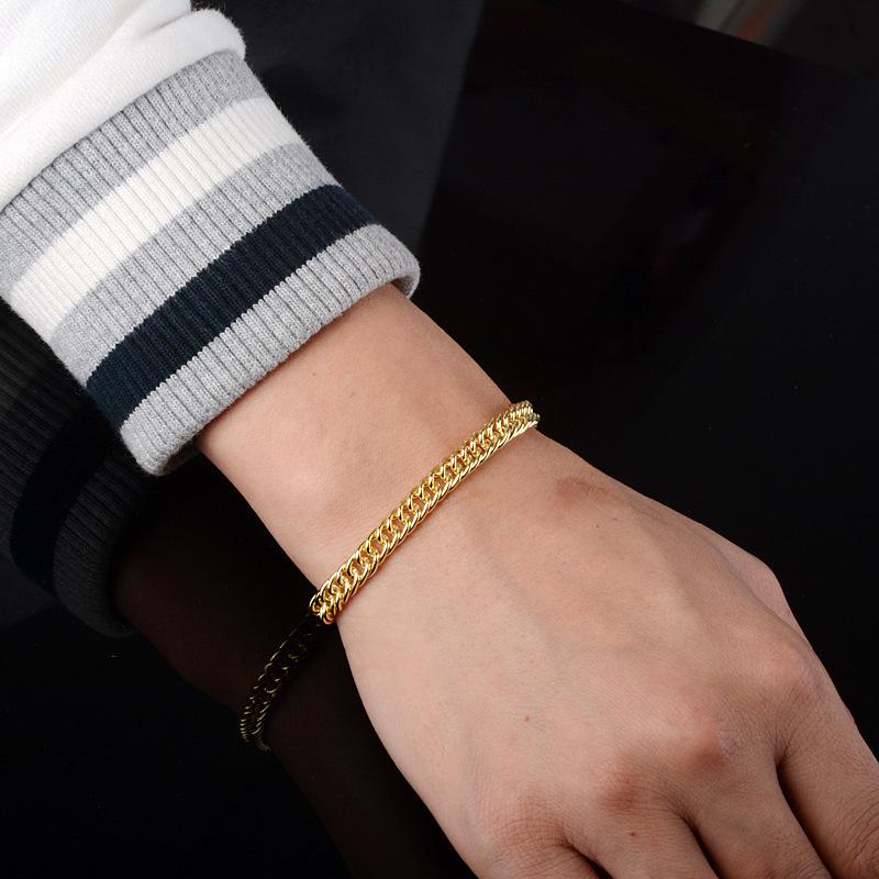 ブレスレット メンズ 男性用 レトロ ローズゴールド カラー 手飾り 幾何学模様 アクセサリー 銅製 ギフト 記念日 誕生日 卸売