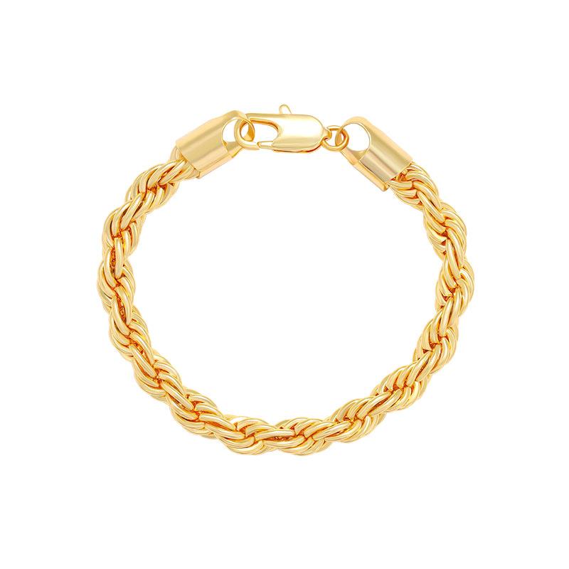 ブレスレット メンズ レディース 18Kゴールド ステンレス 麻縄チェーン スタイリッシュ 男女兼用 ユニセックス 波模様 幾何学模様 幅5.0 7.0cm 電気メッキ加工