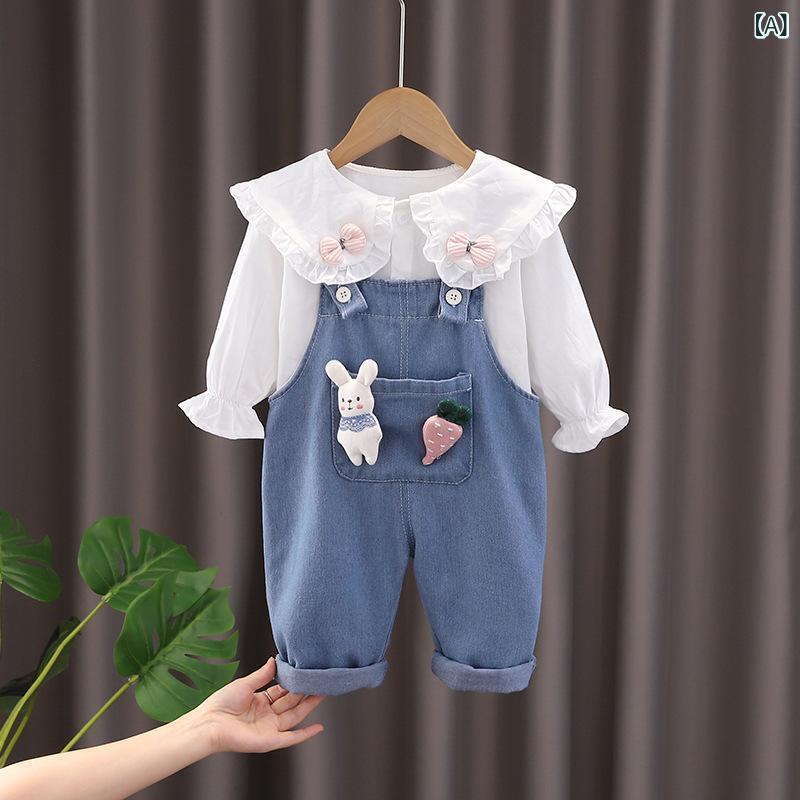 ベビー服 ガールズ 秋物 セットアップ 1歳 2歳 3歳 薄手 トレーナー デニム ブルマ...