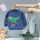 キッズ パンツ セットアップ 2点セット 春秋用 長袖 Tシャツ ロングパンツ スポーツウェア 上下セット 男の子 幼児 子供服 動物柄 スケートボード 恐竜 ...