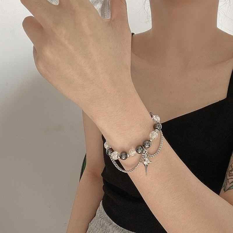 ブレスレット レディース メンズ 男女兼用 钛钢 星 スター モチーフ 冷淡風 個性 手飾り