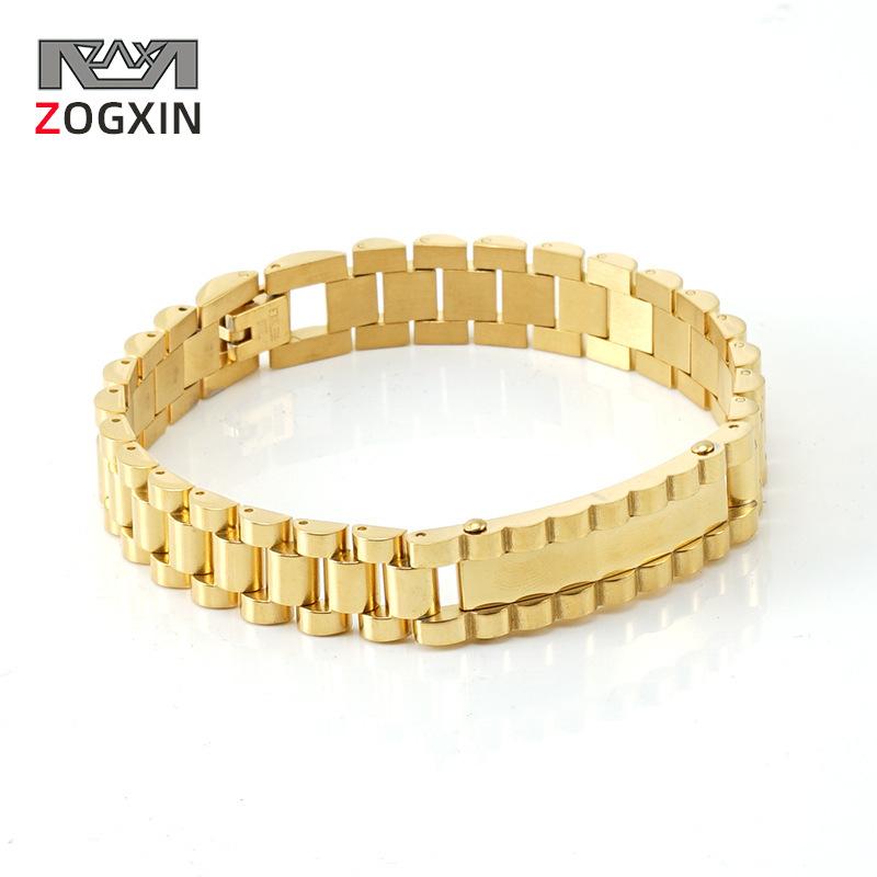 ブレスレット メンズ 男性用 チタン製 スチール製 18金メッキ ステンレス ジュエリー アクセサリー ゴールドカラー シルバーカラー