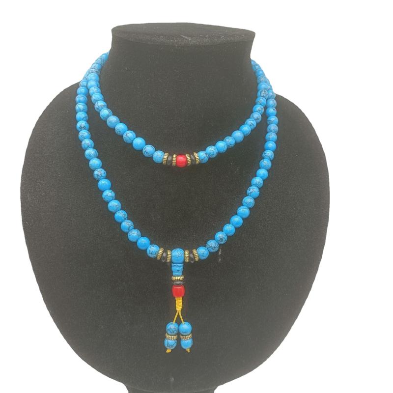 ・素材: 黒线兰松石・処理: 研磨・対象: 男女兼用・デザイン: 幾何学型・スタイル: オリジナルデザイン・カテゴリー: 手饰・カラー: 6mm108颗佛珠项链手链, 8mm108颗佛珠项链手链・人気要素: 吉祥模様