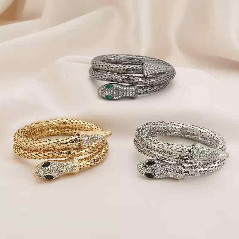 ブレスレット メンズ レディース ユニセックス 蛇 へび スネーク アニマル モチーフ ラインストーン 合..