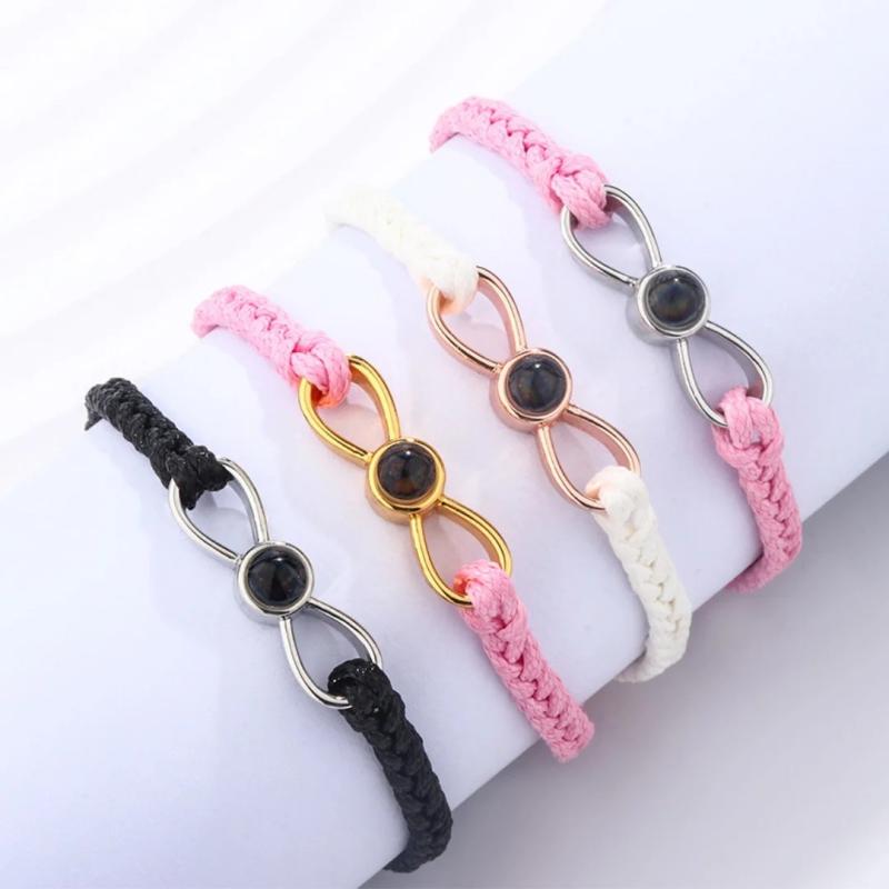 ブレスレット レディース メンズ ラッキーナンバー8 ファッション 白金色 黒金色 ローズ金色 黄金色 ナ..