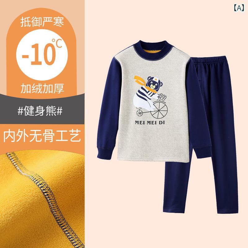 シャドーテールの子供用パジャマ 上下セット 秋冬用 あったかインナー 長袖トップス 長ズボン 寝巻き ルームウェア 部屋着 男の子 女の子 プリント柄 100 110 120 130 140 150 160｜アングル2
